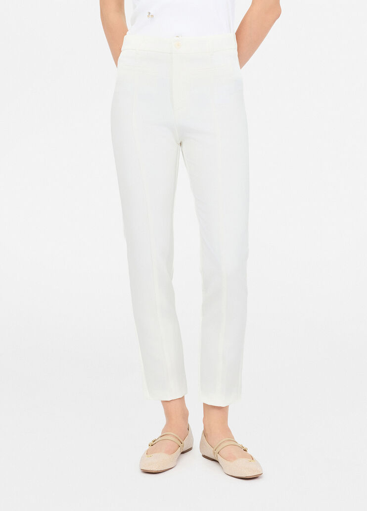 Pantalón pitillo elegante blanco lana Liu Jo - medium
