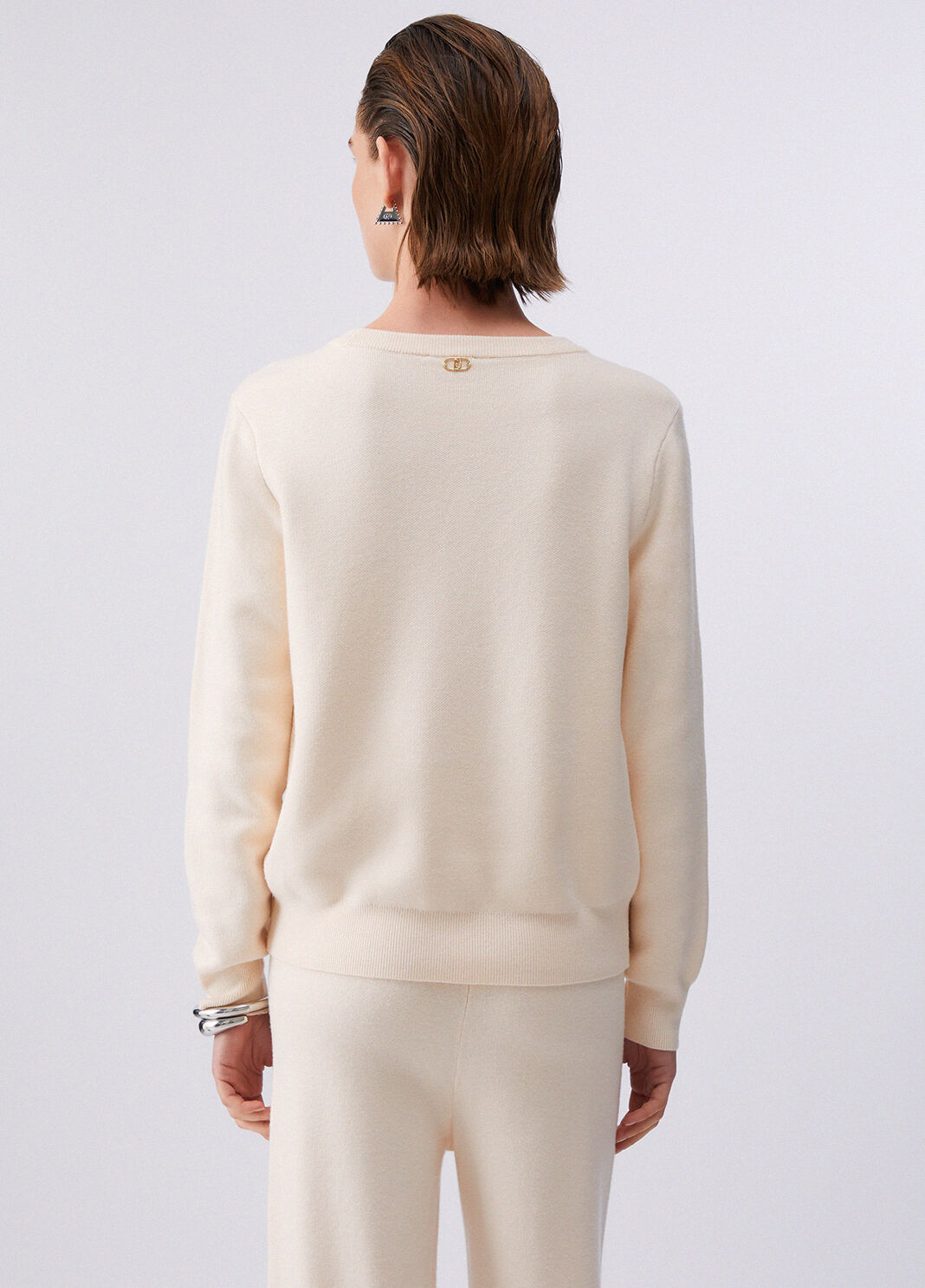 Jumper with beads champagne Liu Jo - large image number 1