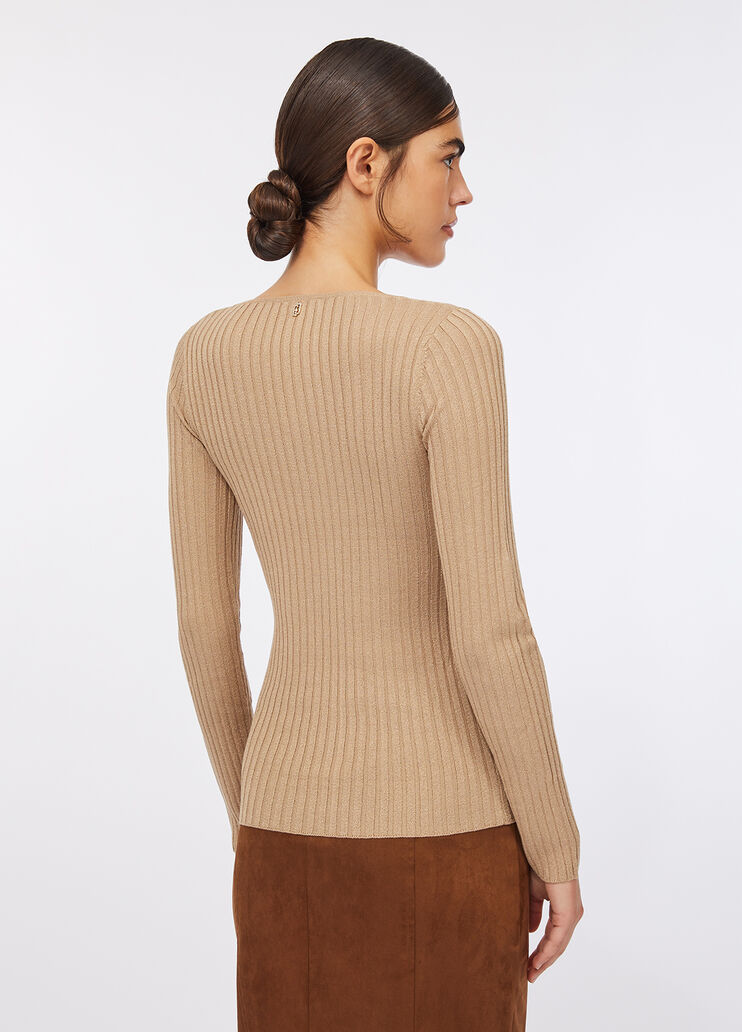 Jersey con escote de pico dorado Liu Jo - large image number 1
