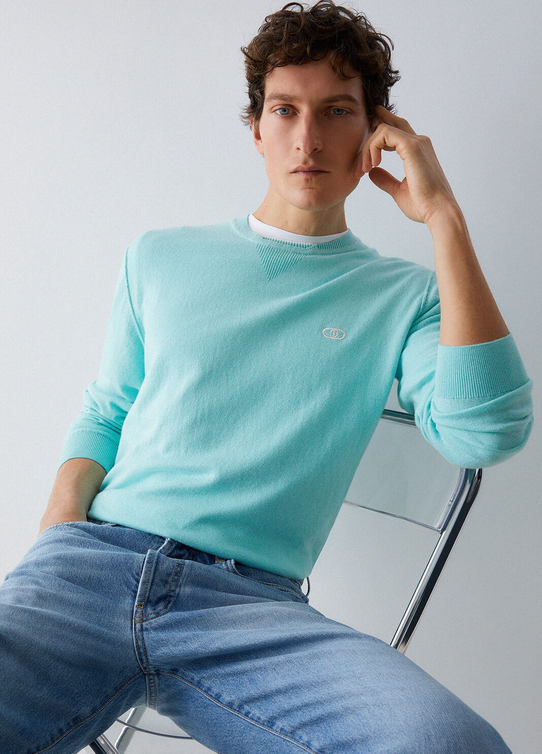 Cotton and cashmere sweater mint green Liu Jo - large image number 2