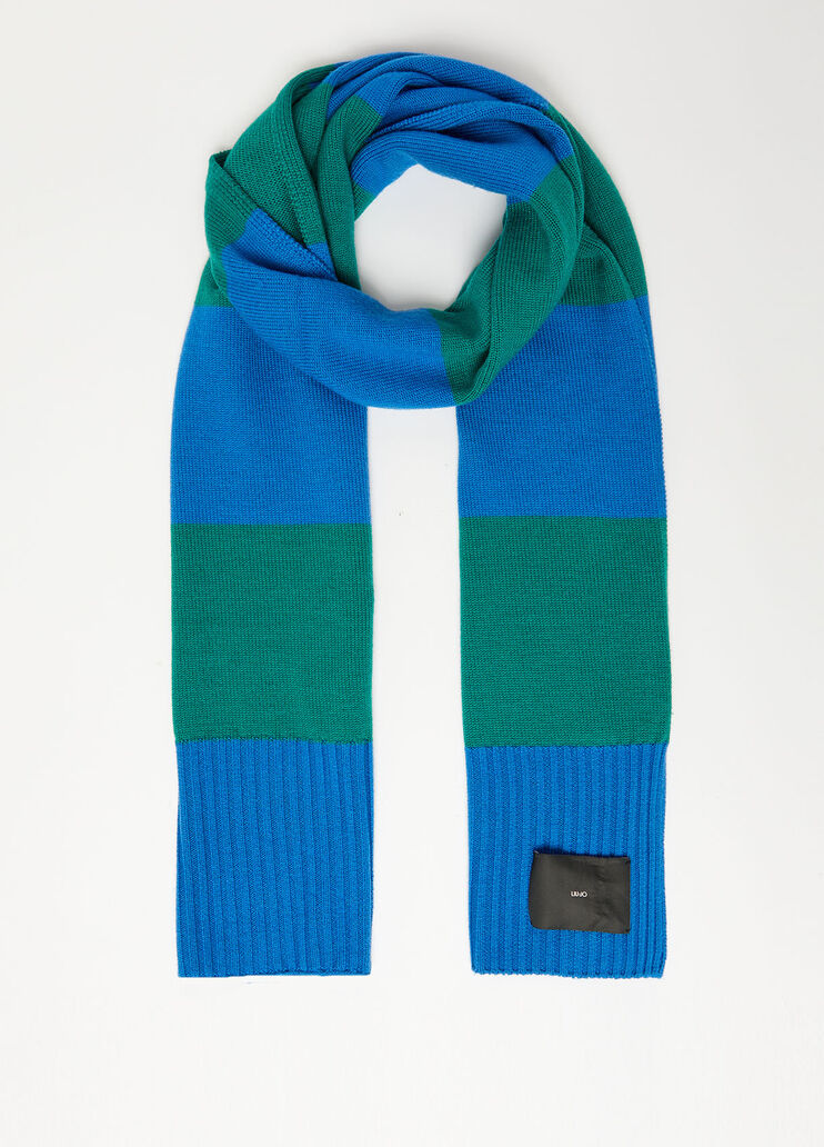 Écharpe à rayures en pure laine vert Liu Jo - large image number 0