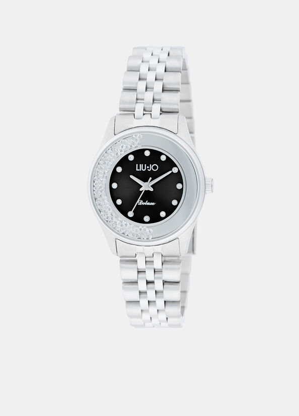 Steel watch with diamantés black Liu Jo - large image number 0