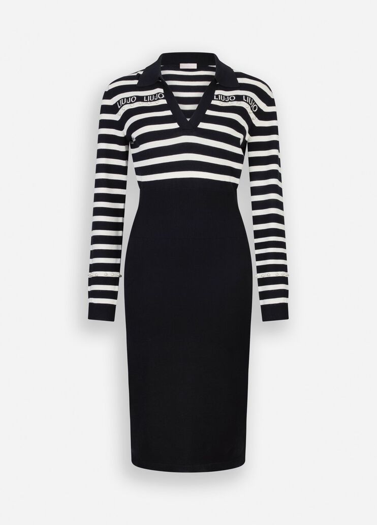 Vestido de punto a rayas negro Liu Jo - large image number 6