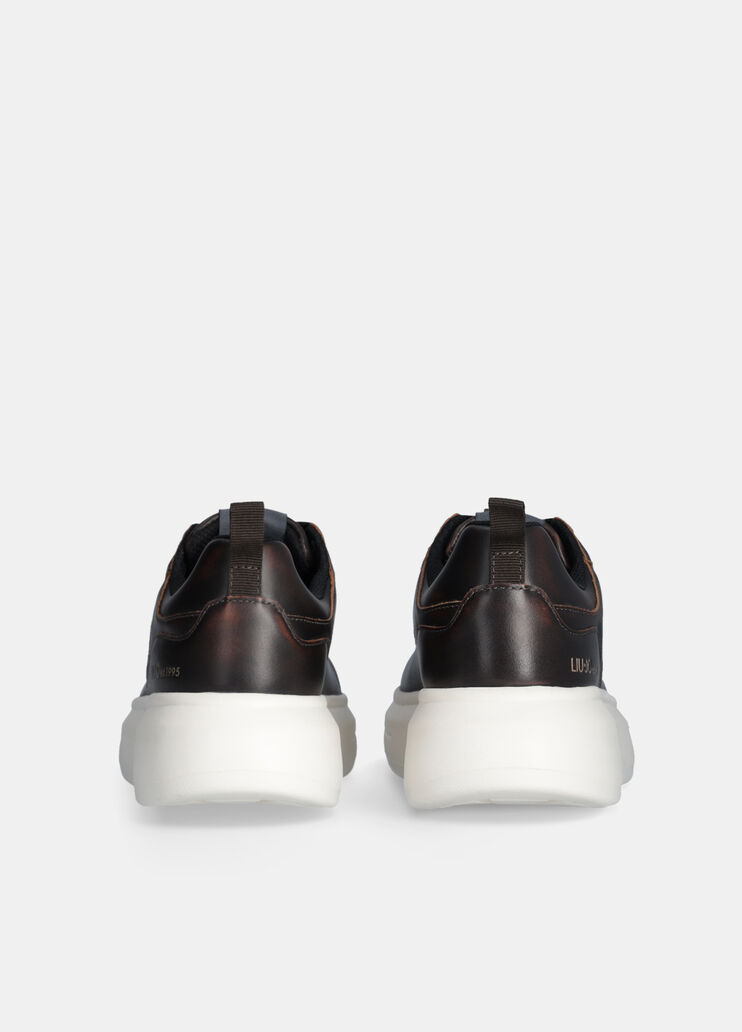 Brushed leather platform sneakers brown Liu Jo - large image number 6 Brushed leather platform sneakers brown Liu Jo - large image number 6