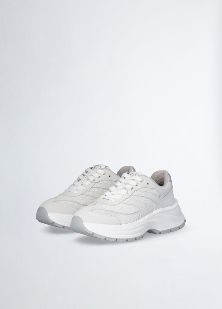 Sneakers in suede and brighty mesh off-white Liu Jo - large image number 2 Sneakers in suede and brighty mesh off-white Liu Jo - large image number 2