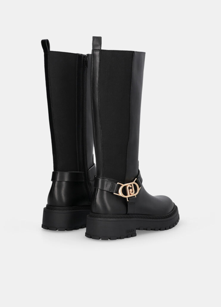 Hoher Lederstiefel Schwarz Liu Jo - large image number 3