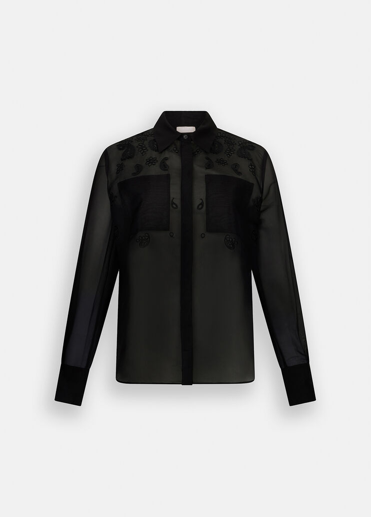 Рубашка из органзы с вышивкой чёрный Liu Jo - large image number 6 Рубашка из органзы с вышивкой чёрный Liu Jo - large image number 6