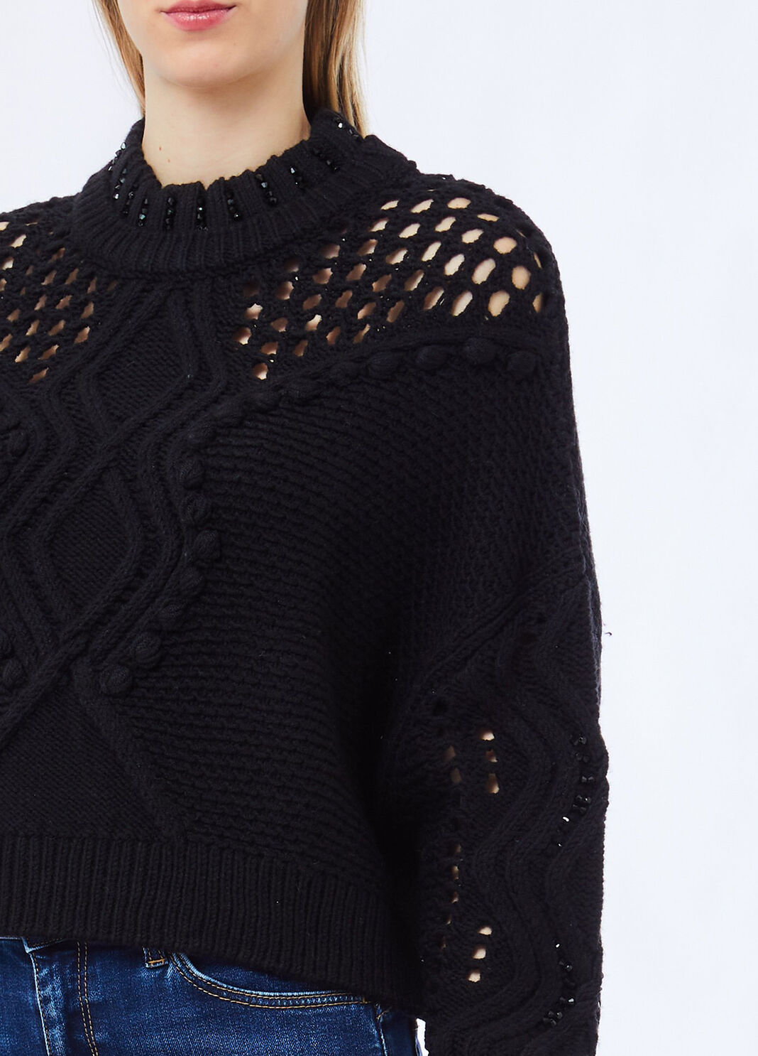 Jersey de lana calado negro Liu Jo - large image number 2