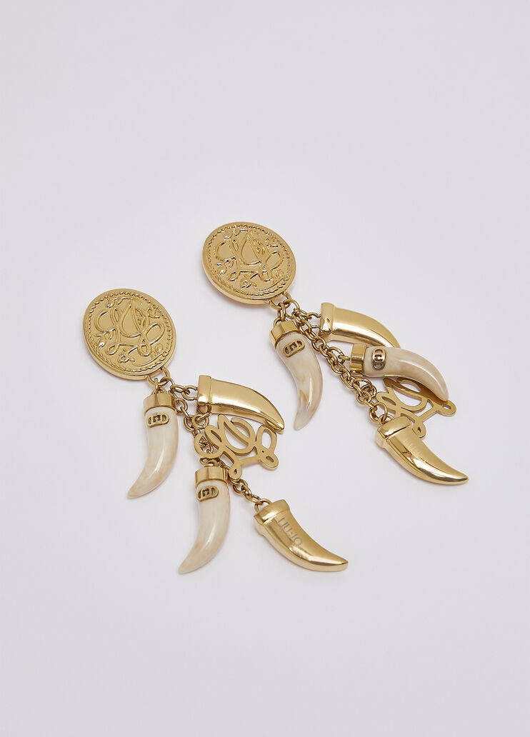 Dangling earrings with horn charms white Liu Jo - medium