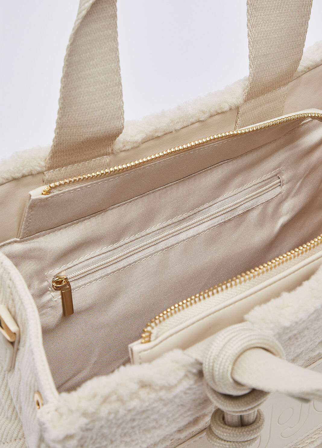 Small teddy tote bag white wool Liu Jo - large image number 5
