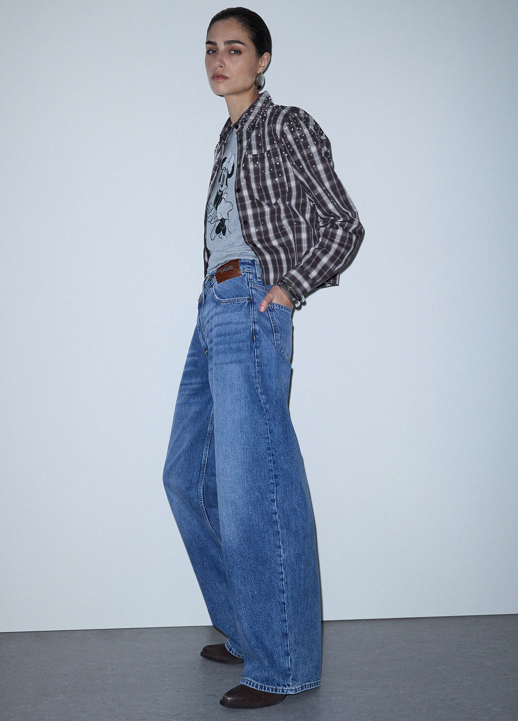 Straight jeans with asymmetric waistband blue denim Liu Jo - large image number 3