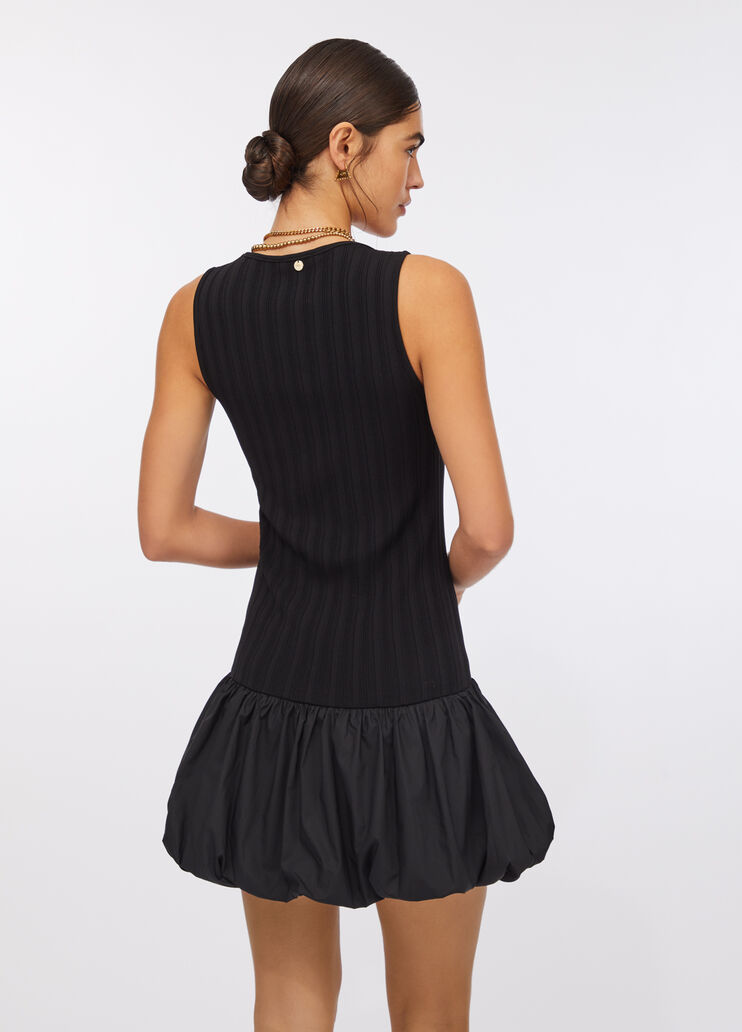 Langes Kleid aus Strick und Popeline Schwarz Liu Jo - large image number 1