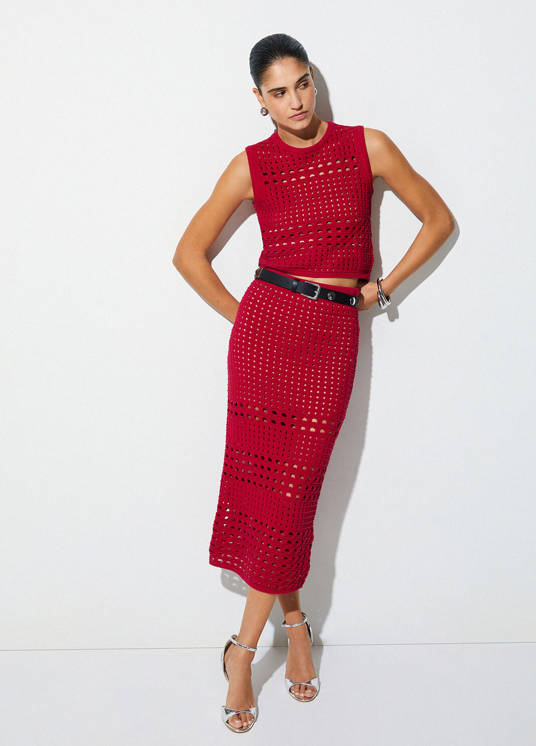 Geh&auml;keltes Top Rot Liu Jo - large image number 3