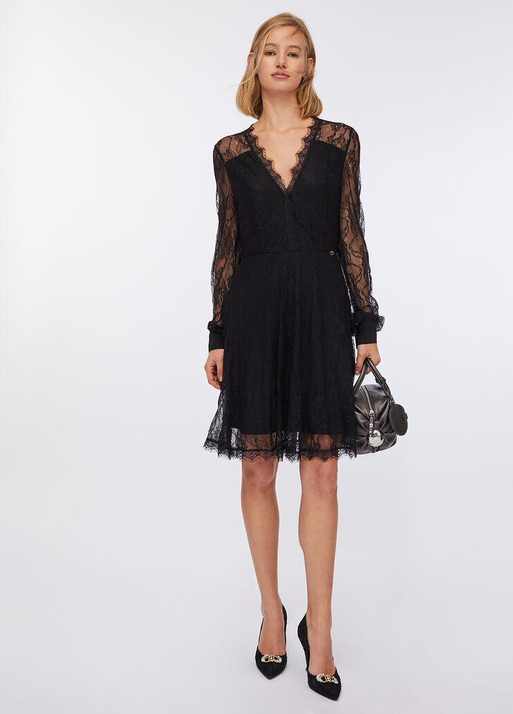 Short lace dress black Liu Jo - large image number 5 Short lace dress black Liu Jo - large image number 5