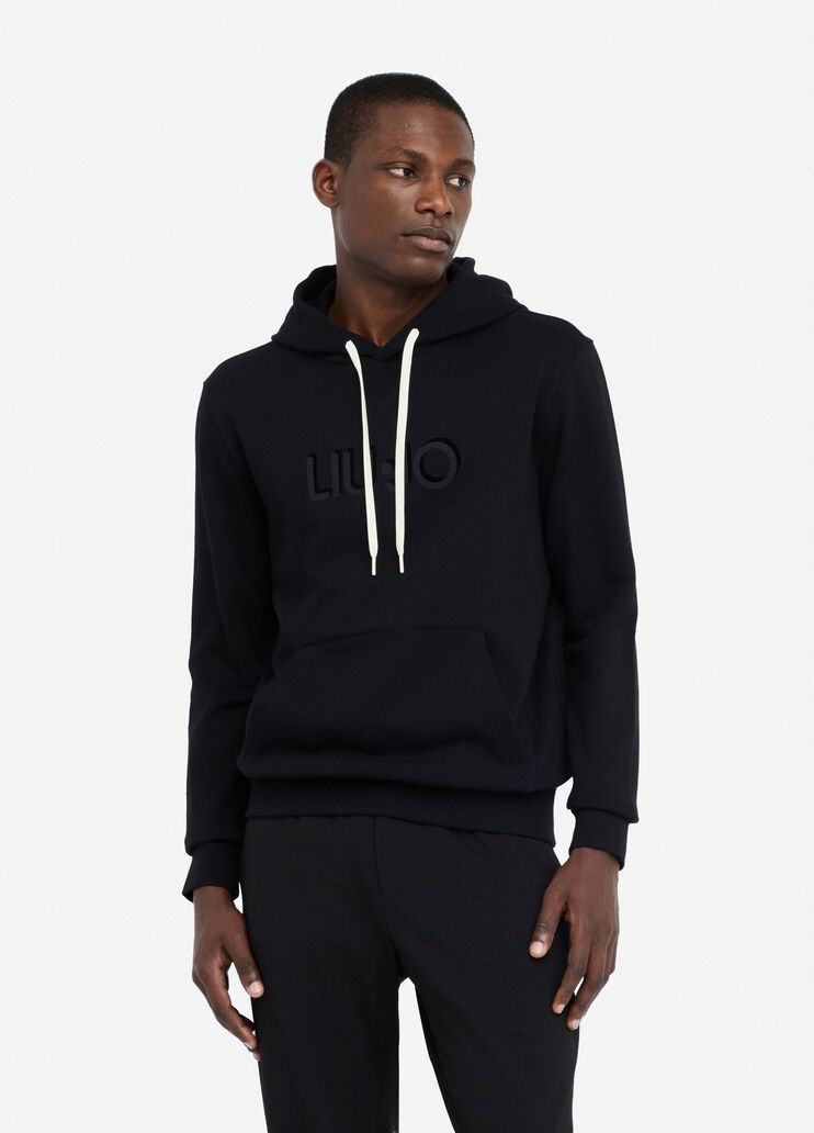 Hooded sweatshirt with logo black Liu Jo - medium