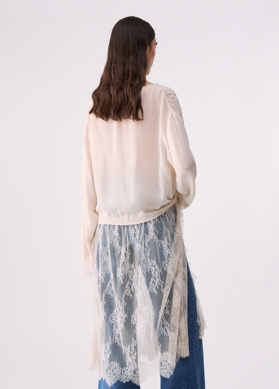 Long Shirt with Lace Details white Liu Jo - large image number 1