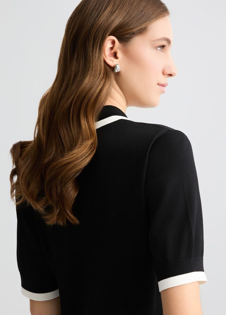 Black and white ribbed jumper black and white Liu Jo - large image number 4 Black and white ribbed jumper black and white Liu Jo - large image number 4