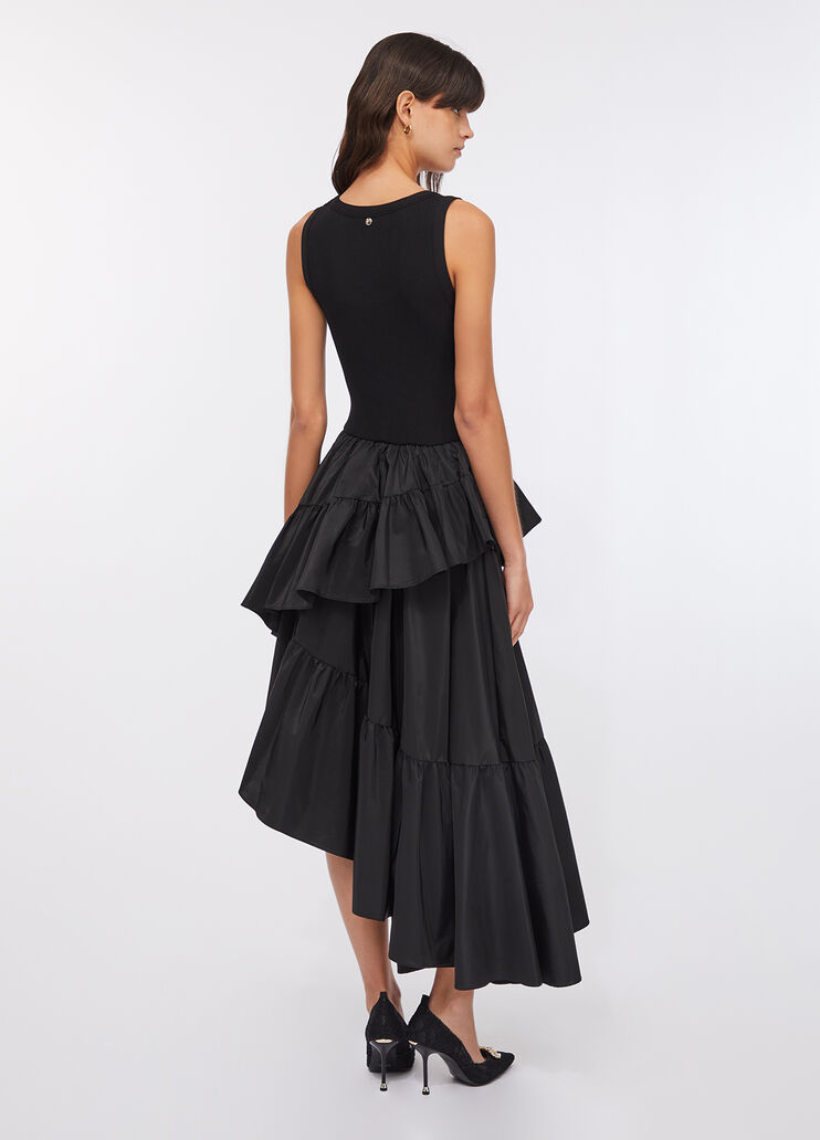 Robe asymétrique à volants noir Liu Jo - large image number 1