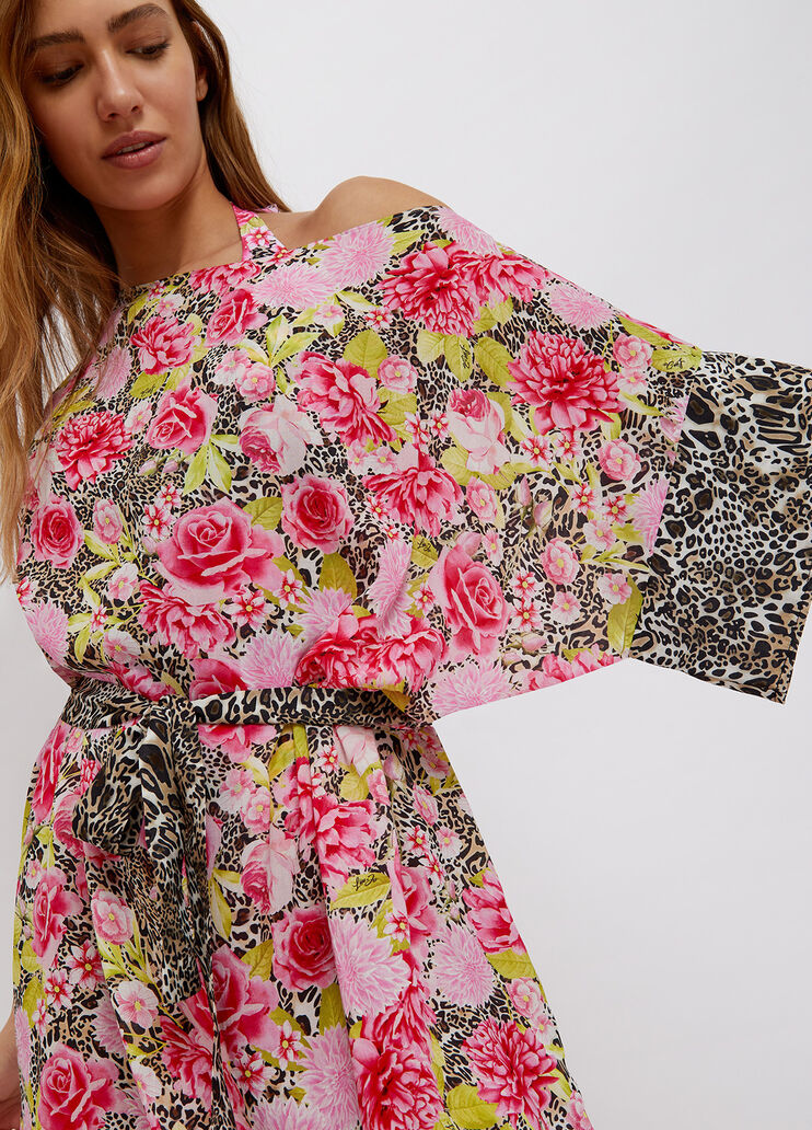 Kaftan dress with animal print pink floral animal print Liu Jo - large image number 2