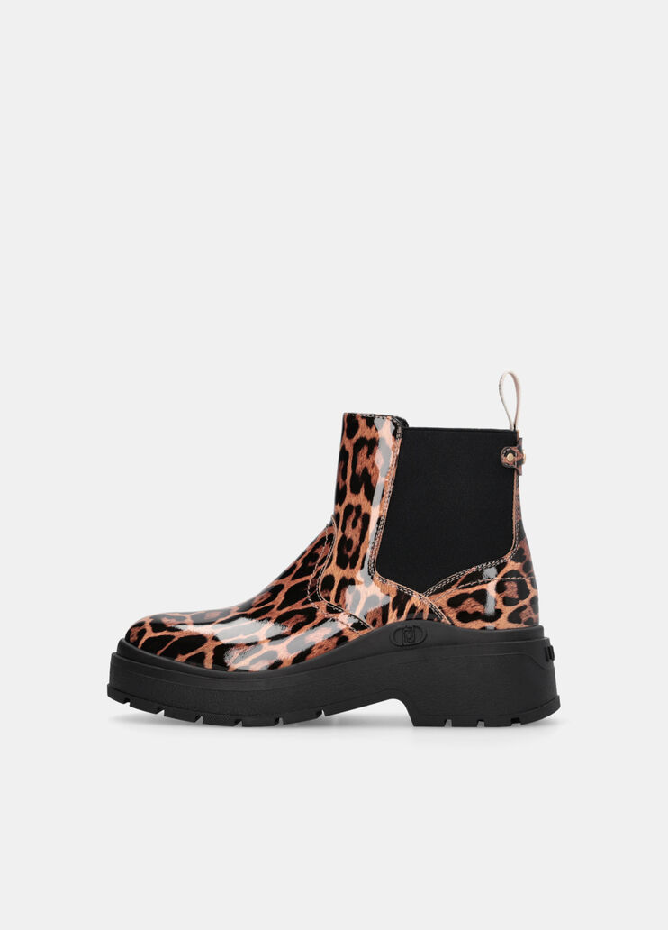 Глянцевые полусапоги с анималистическим мотивом леопардовый принт Liu Jo - large image number 5