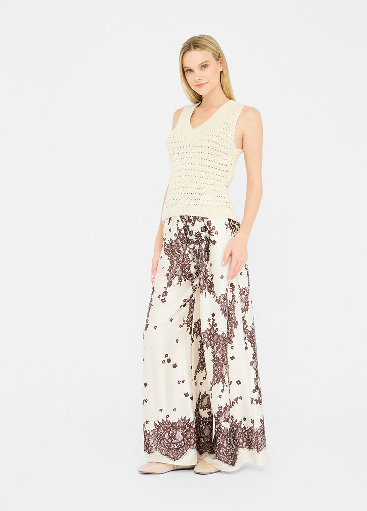 Haut avec détails en sergé imprimé beige Liu Jo - large image number 5