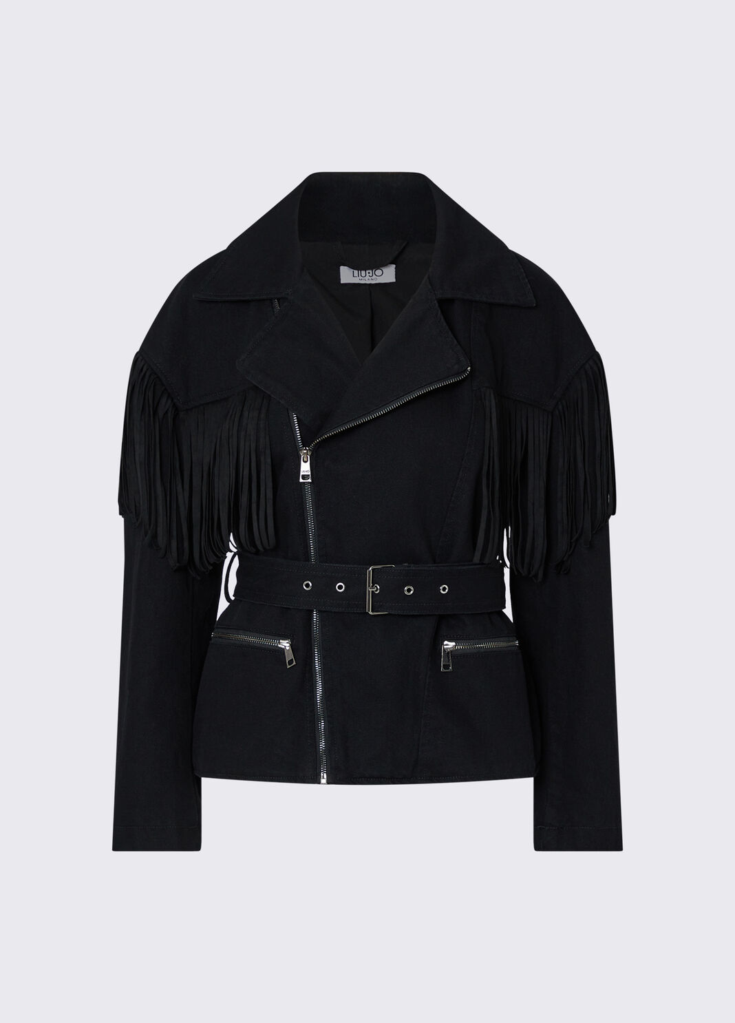 Denim Jacket with Fringe black denim Liu Jo - large image number 6