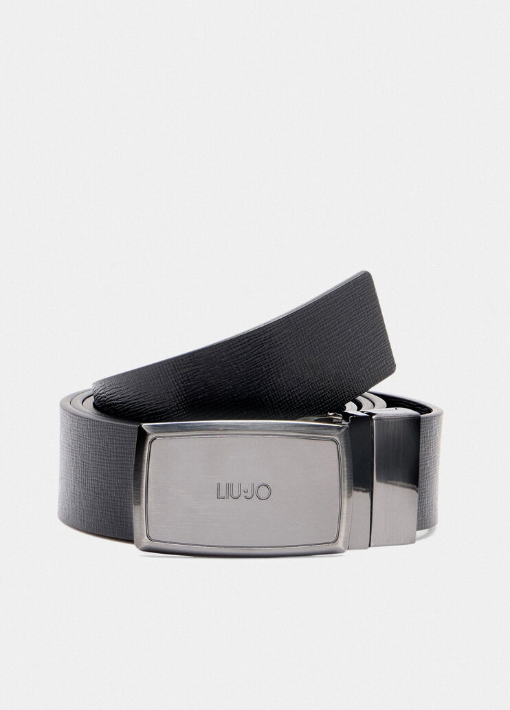 Cinturón de piel con hebilla con logotipo negro Liu Jo - large image number 4