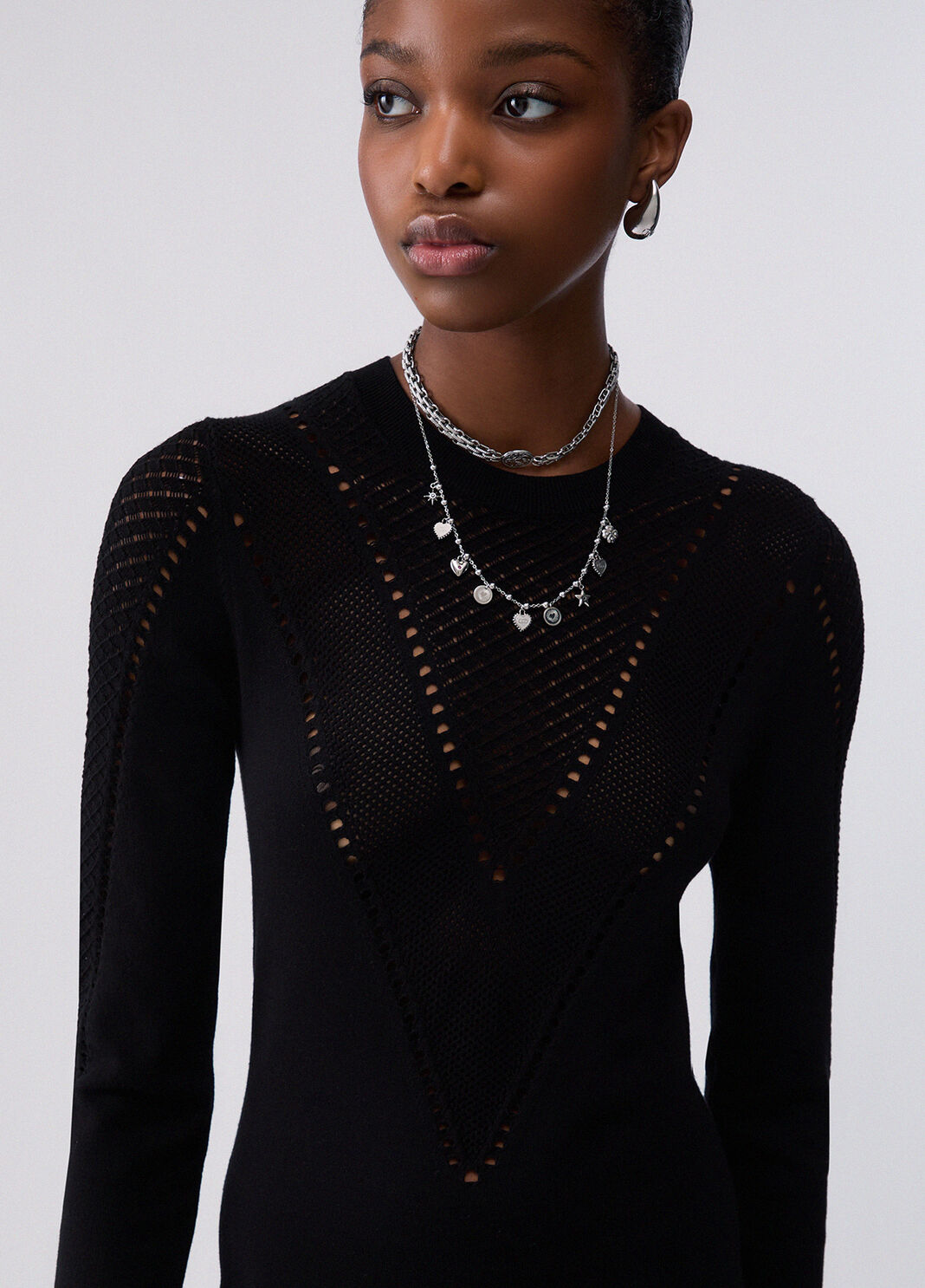 Knit Midi Dress black Liu Jo - large image number 4