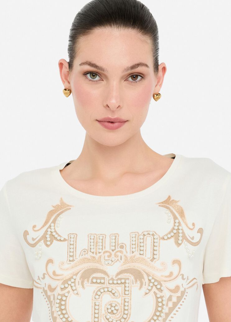 Cotton T-shirt white/print Liu Jo - large image number 4