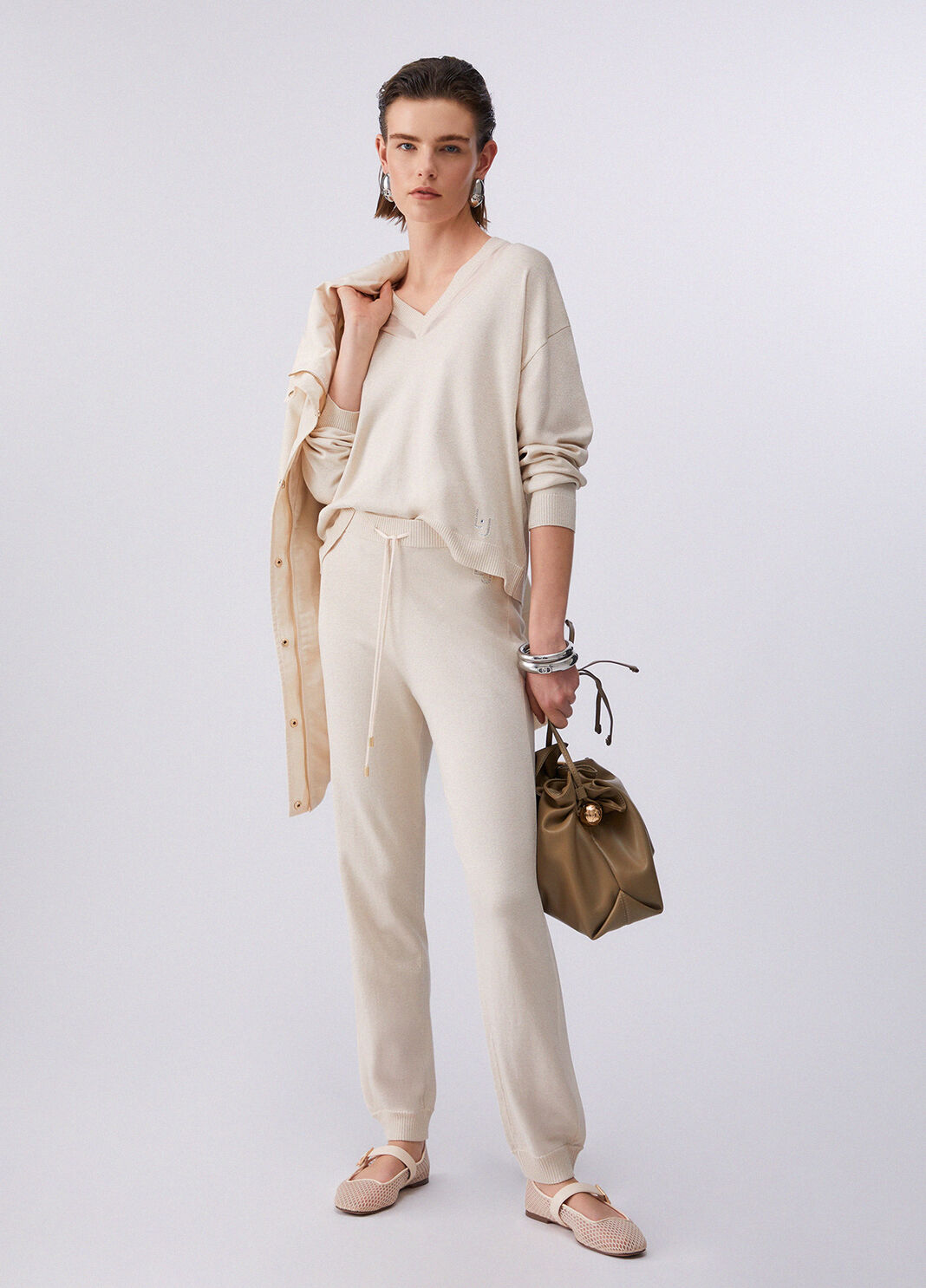 V-neck jumper champagne Liu Jo - large image number 5