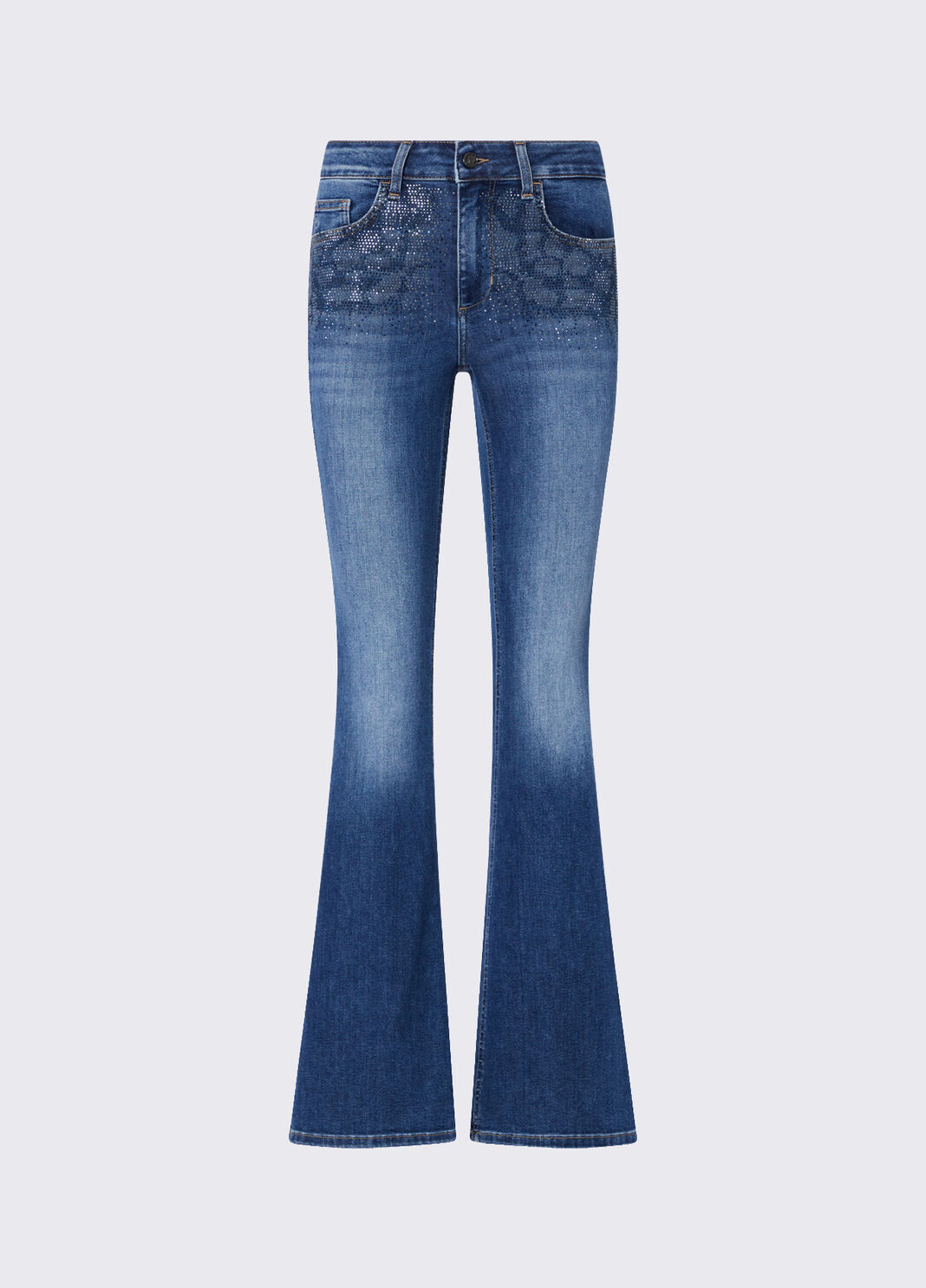 Bootcut Jeans with Rhinestones blue denim Liu Jo - large image number 6