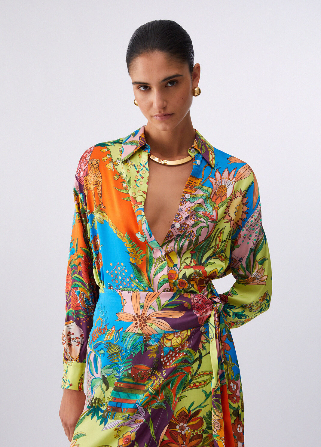 Camicia in raso stampato multicolor Liu Jo - large image number 0