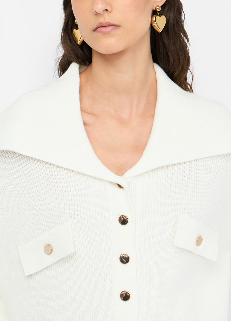 Jumper with maxi-neck white wool Liu Jo - large image number 4 Jumper with maxi-neck white wool Liu Jo - large image number 4