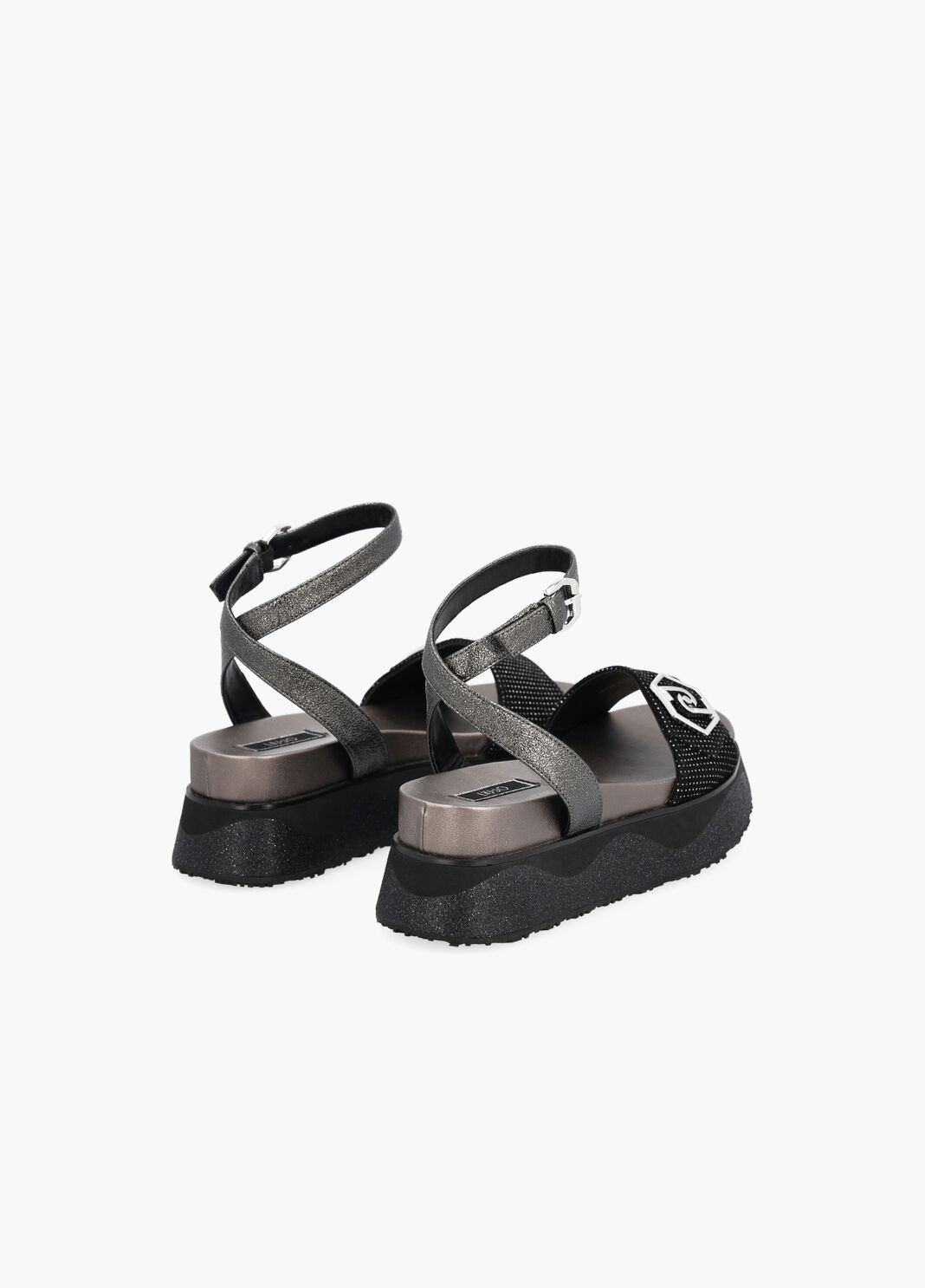 Laminated-effect platform sandals grey Liu Jo - large image number 1