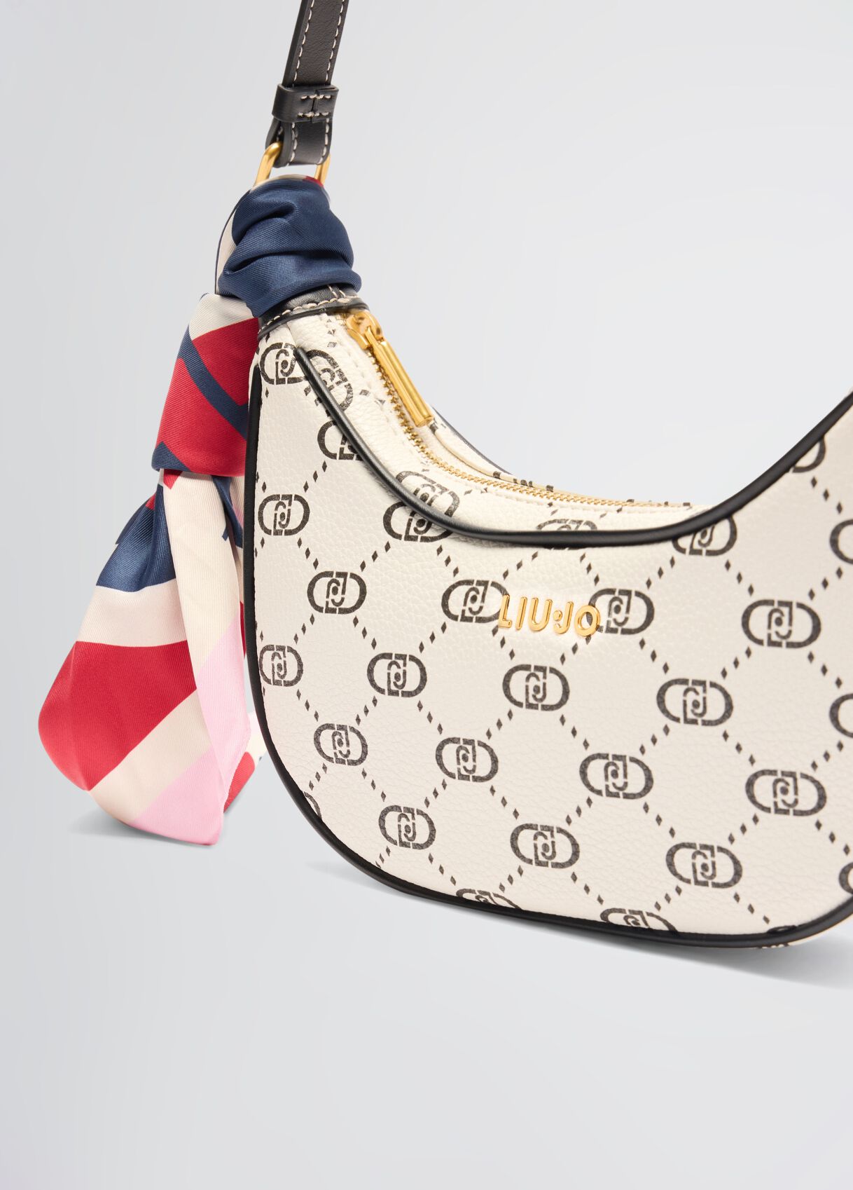 Small bag with scarf detailing colour cream | Liu Jo