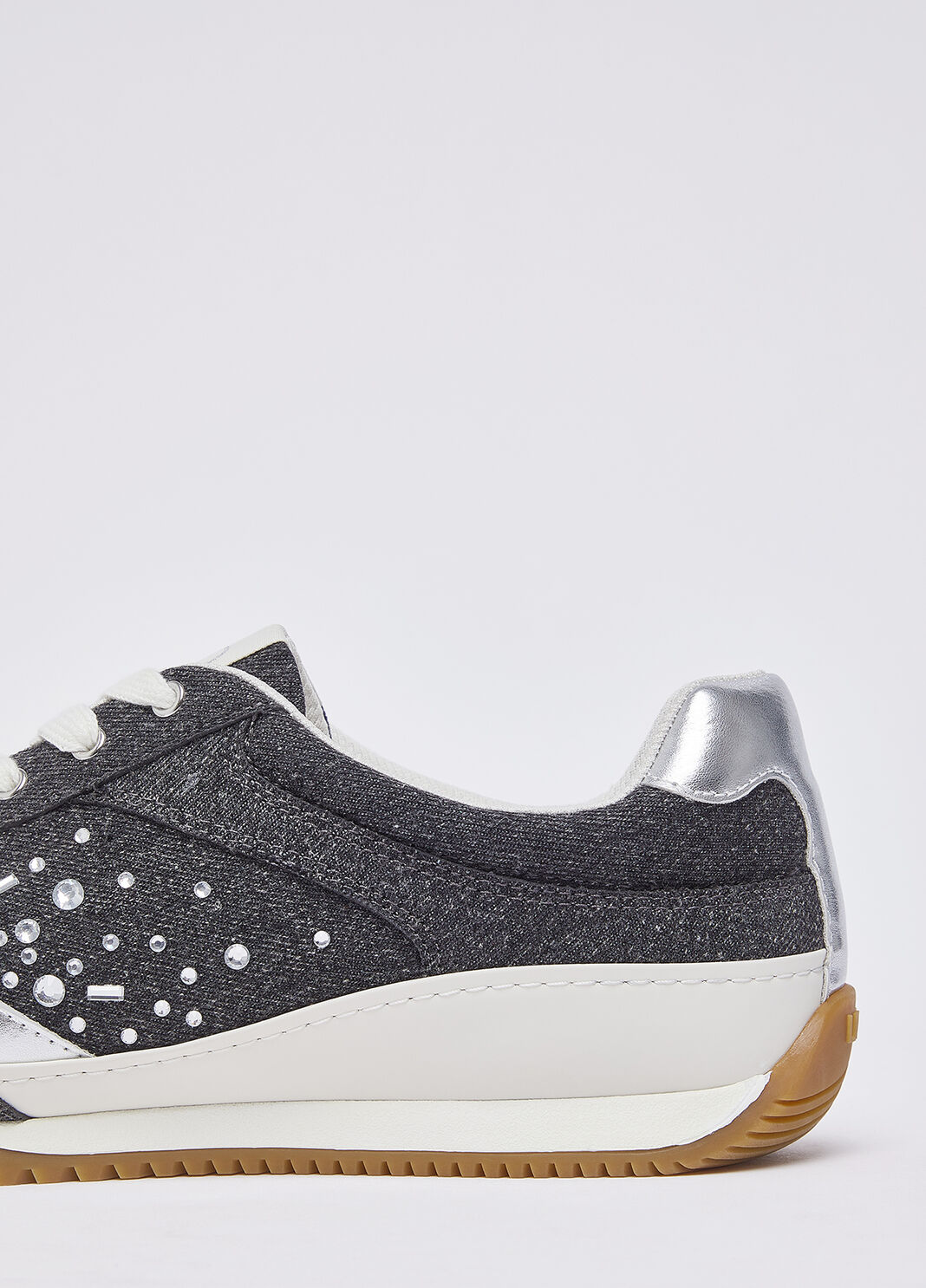 Sneakers en denim et pierres fantaisie gris Liu Jo - large image number 6