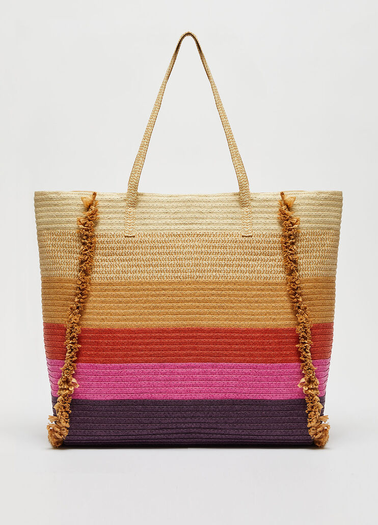 Пляжная сумка с бахромой слоновая кость/землистый/фуксия Liu Jo - large image number 3