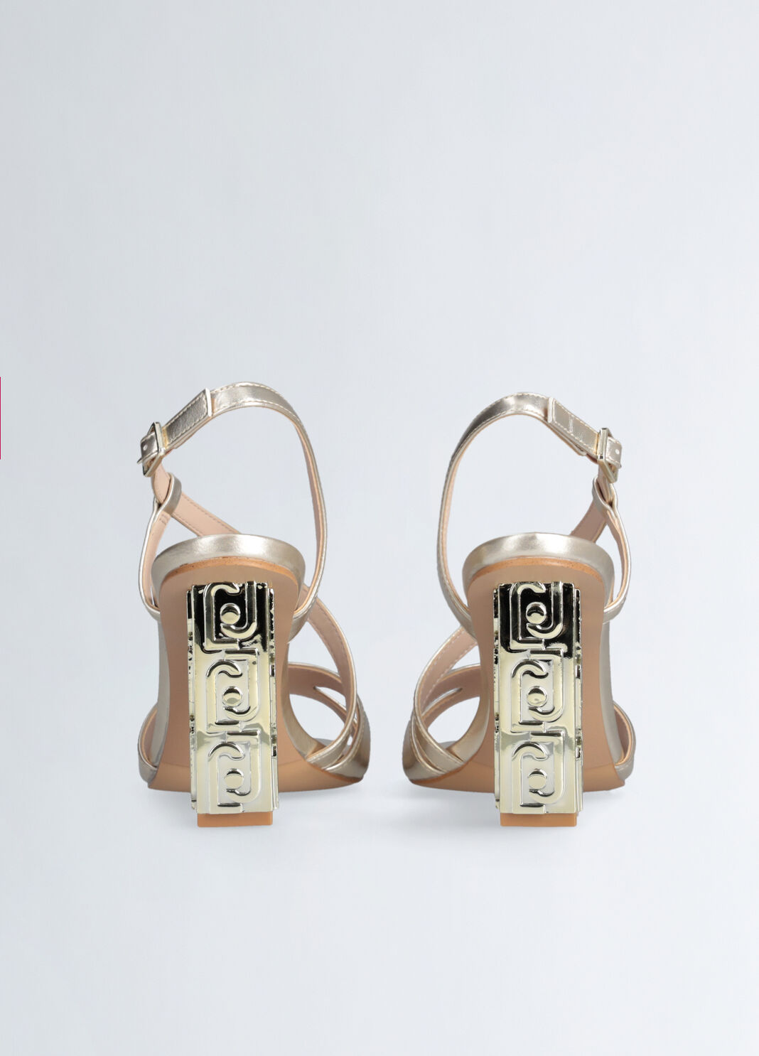 Sandals with branded heel gold Liu Jo - large image number 9