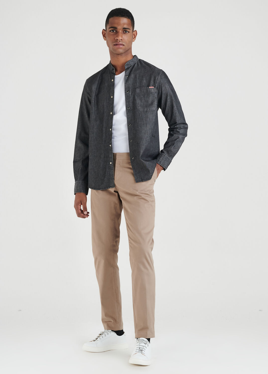 Denim mandarin shirt Grey Liu Jo - large image number 3