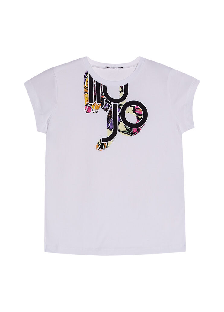 T-shirt écoconçu avec logo blanc et fleurs Liu Jo - large image number 0