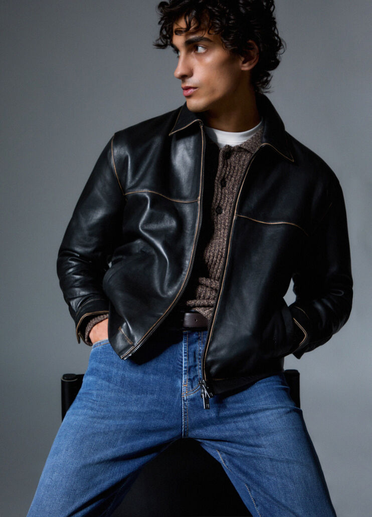 Jacket in leather dark brown Liu Jo - medium