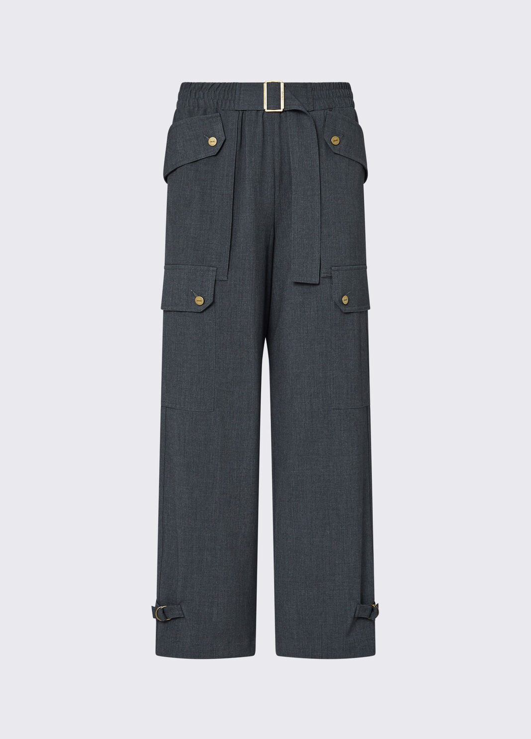 Pantalon cargo en flanelle vert fonc&eacute; Liu Jo - large image number 6
