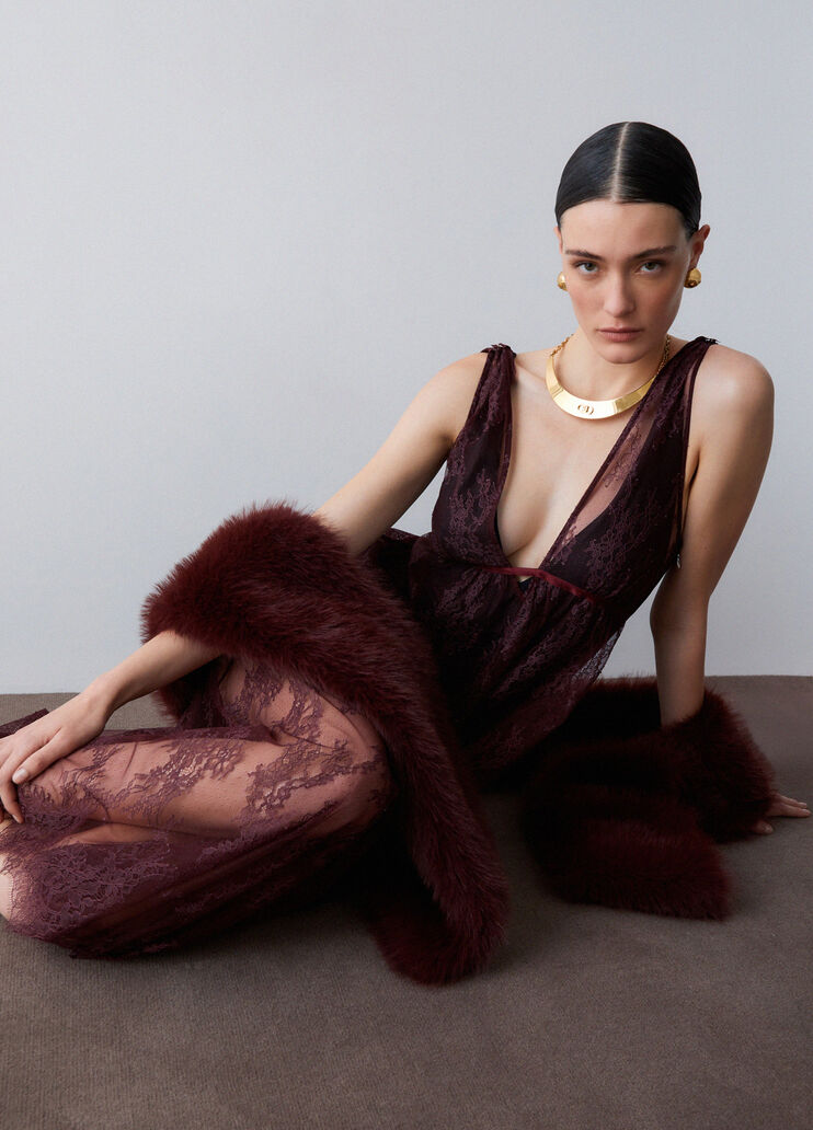 Kleid aus Chantilly-Spitze Dunkelbraun Liu Jo - medium