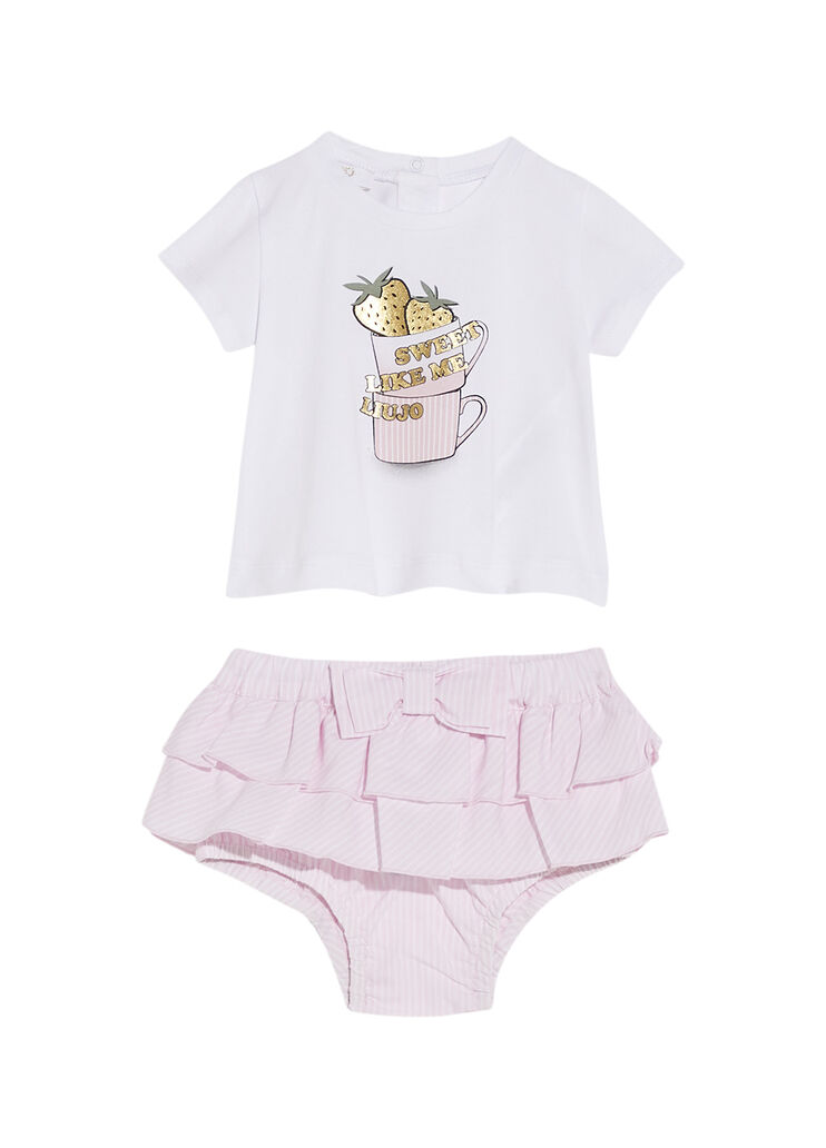 T-shirt and shorts outfit white/pink/print Liu Jo - large image number 0 T-shirt and shorts outfit white/pink/print Liu Jo - large image number 0