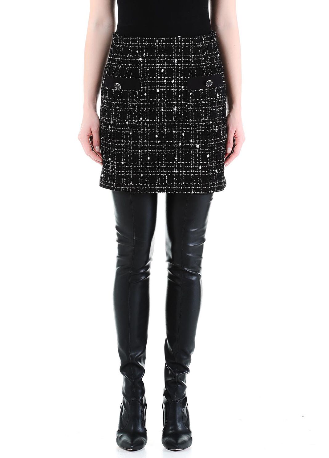 Mini jupe en bouclette noir et or Liu Jo - large image number 0