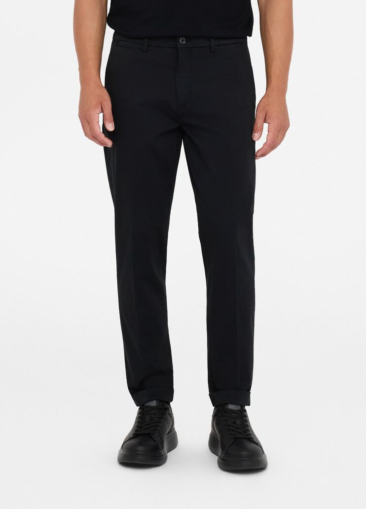 Satin chinos with turn-ups black Liu Jo - medium