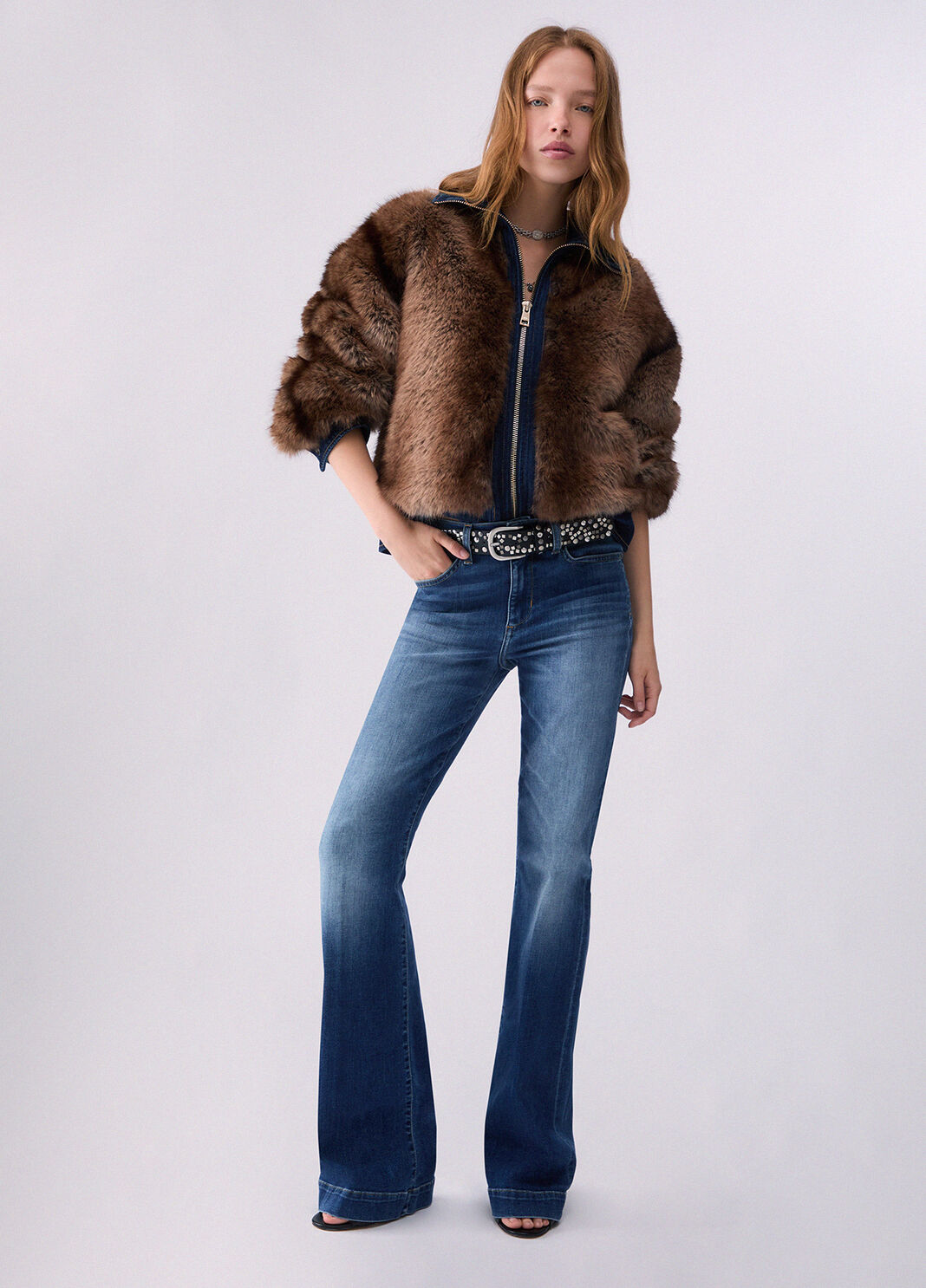 Faux Fur Jacket beige Liu Jo - large image number 5
