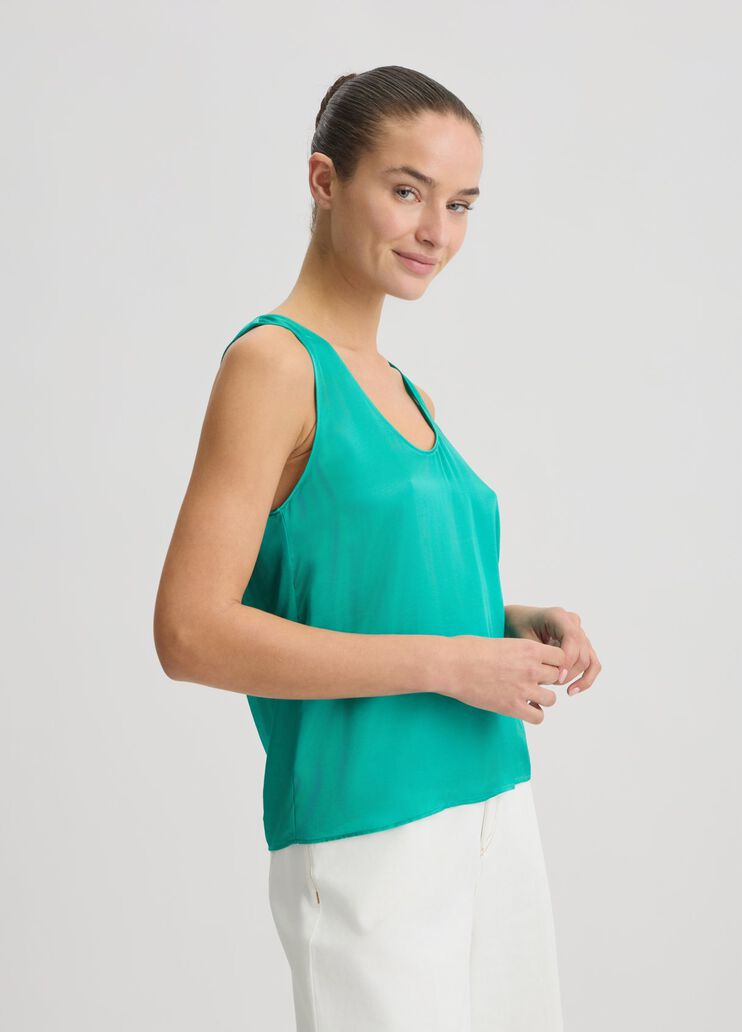 Emerald green satin top turquoise Liu Jo - large image number 3 Emerald green satin top turquoise Liu Jo - large image number 3