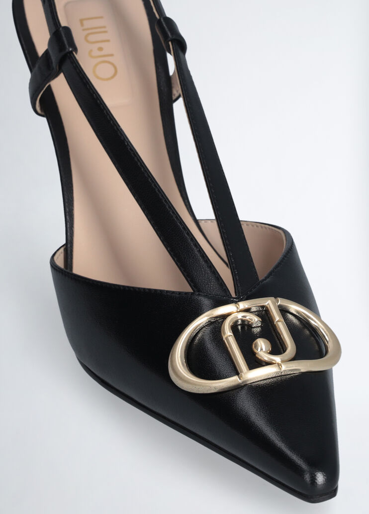 Slingbacks with maxi-logo black Liu Jo - large image number 5 Slingbacks with maxi-logo black Liu Jo - large image number 5