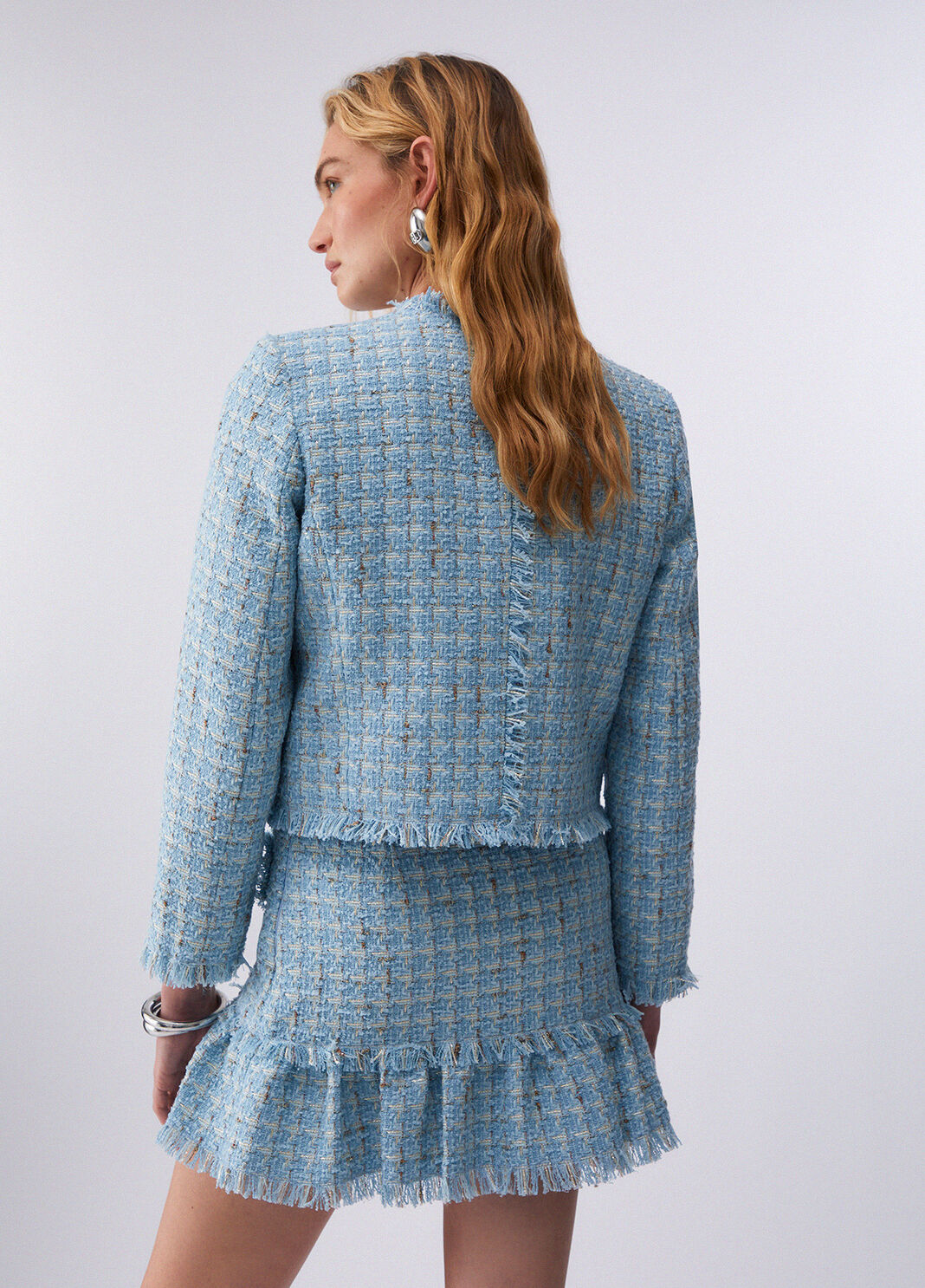 Giacca elegante in boucl&eacute; azzurro Liu Jo - large image number 1